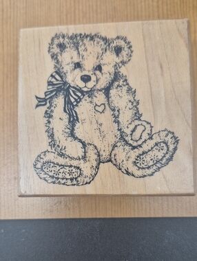 Wooden Teddy Bear Stamp By PSX
